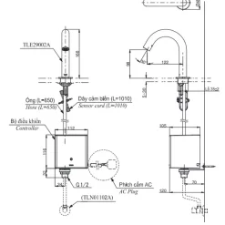 Vòi lavabo cảm ứng TOTO TLE29002A 12 Vòi lavabo cảm ứng TOTO TLE29002A