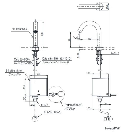 Vòi lavabo cảm ứng TOTO TLE29002A