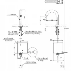 Vòi lavabo cảm ứng TOTO TLE29002A TLE01502A1 TLN01102A (nước lạnh - dùng điện) 11 Vòi lavabo cảm ứng TOTO TLE29002A TLE01502A1 TLN01102A (nước lạnh - dùng điện)