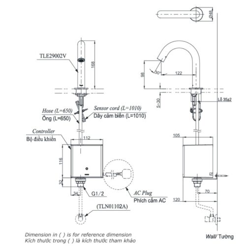 Vòi lavabo cảm ứng TOTO TLE29002V