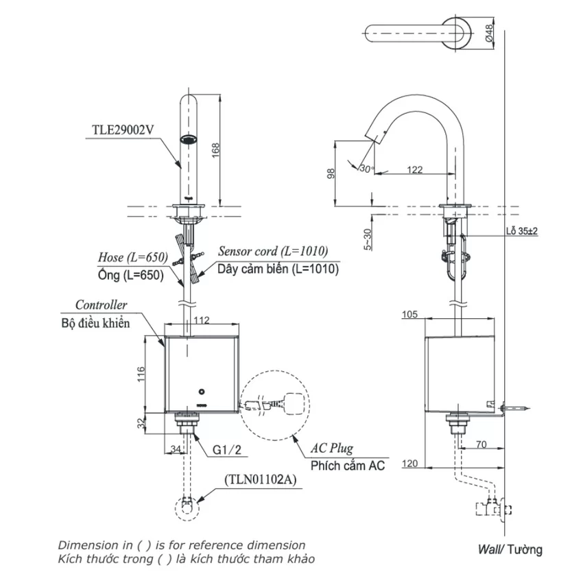 Vòi lavabo cảm ứng TOTO TLE29002V 7 Thiết kế hiện đại của vòi lavabo TOTO TLE29002V - SKU: TLE29002V