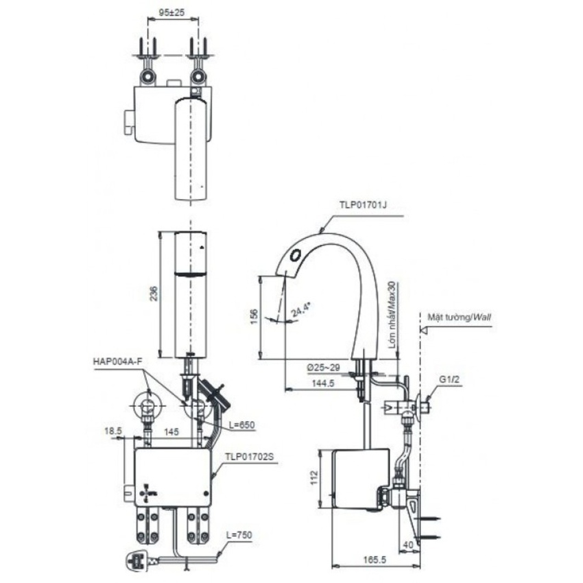 Vòi lavabo cảm ứng TOTO TLP01701J Matsu