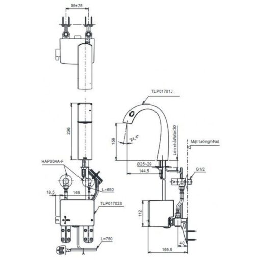 Vòi lavabo cảm ứng TOTO TLP01701J TLP01702S Matsu kèm bộ điều khiển