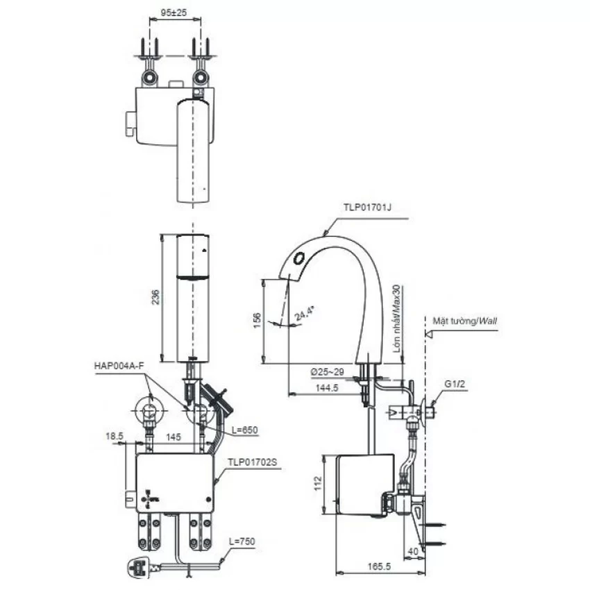 Vòi lavabo cảm ứng TOTO TLP01701J TLP01702S Matsu kèm bộ điều khiển 10 Vòi lavabo cảm ứng TOTO TLP01701J TLP01702S Matsu kèm bộ điều khiển