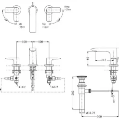 Vòi lavabo nóng lạnh GA TOTO TLG04201BB (TLG04201BA) 12 Vòi lavabo nóng lạnh GA TOTO TLG04201BB (TLG04201BA)