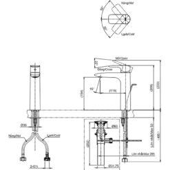 Vòi lavabo nóng lạnh GA TOTO TLG04304V