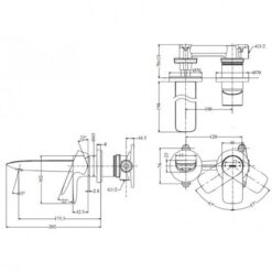 Vòi lavabo nóng lạnh gắn tường GA TOTO TLG04309BB