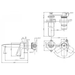 Vòi lavabo nóng lạnh gắn tường GA TOTO TLG04309BB 10 Vòi lavabo nóng lạnh gắn tường GA TOTO TLG04309BB