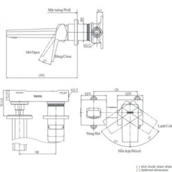 Vòi lavabo nóng lạnh gắn tường GB TOTO TLG10307BB (TLG10307B)