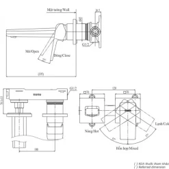 Vòi lavabo nóng lạnh gắn tường GB TOTO TLG10307BB (TLG10307B) 11 Vòi lavabo nóng lạnh gắn tường GB TOTO TLG10307BB (TLG10307B)