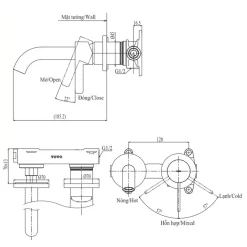 Vòi lavabo nóng lạnh gắn tường GF TOTO TLG11307BA (TLG11307B) 11 Vòi lavabo nóng lạnh gắn tường GF TOTO TLG11307BA (TLG11307B)