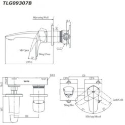 Vòi lavabo nóng lạnh gắn tường GM TOTO TLG09307BB (TLG09307B)