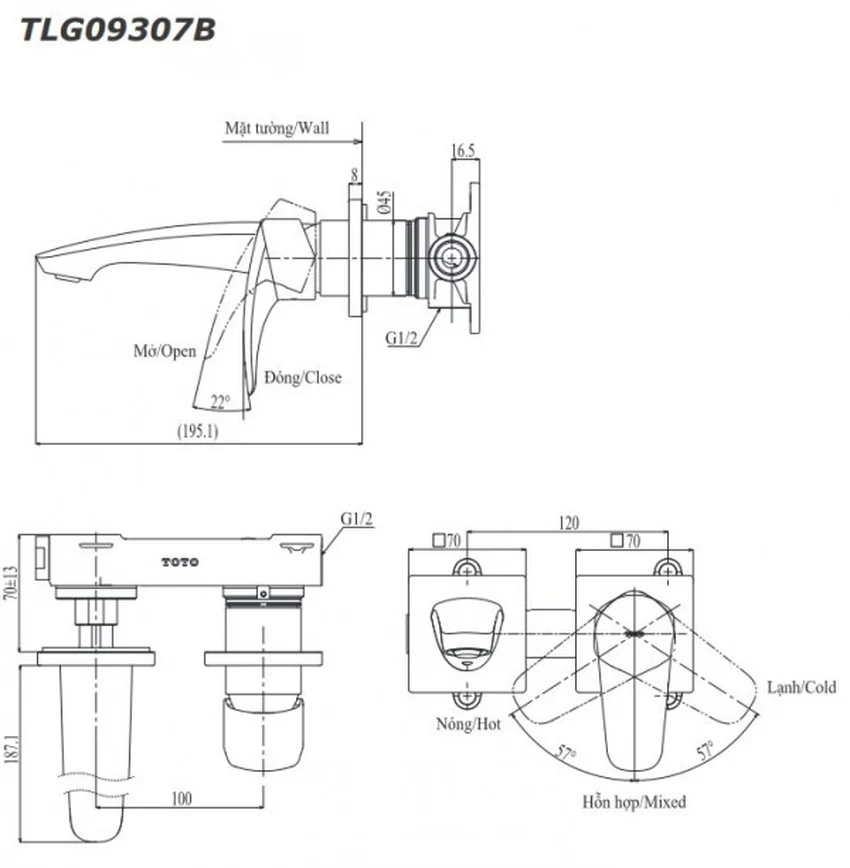 Chi tiết sản phẩm TOTO TLG09307BB Chi tiết vòi lavabo TOTO TLG09307BB - SKU TLG09307BB