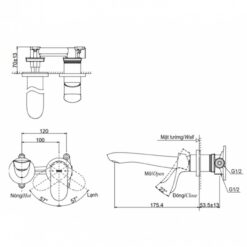 Vòi lavabo nóng lạnh gắn tường GO TOTO TLG01311BB