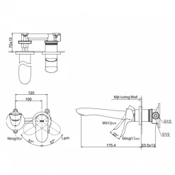 Vòi lavabo nóng lạnh gắn tường GO TOTO TLG01311BB 15 Vòi lavabo nóng lạnh gắn tường GO TOTO TLG01311BB