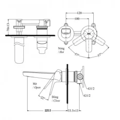 Vòi lavabo nóng lạnh gắn tường GS TOTO TLG03308BB (TLG03308B) 20 Vòi lavabo nóng lạnh gắn tường GS TOTO TLG03308BB (TLG03308B)