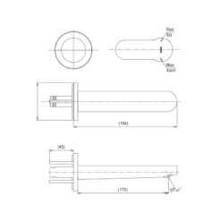 Vòi lavabo nóng lạnh gắn tường LH TOTO TLS06307A kèm van âm TLS01309B1
