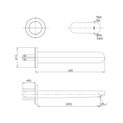 Vòi lavabo nóng lạnh gắn tường LH TOTO TLS06308A 8 Vòi lavabo nóng lạnh gắn tường LH TOTO TLS06308A