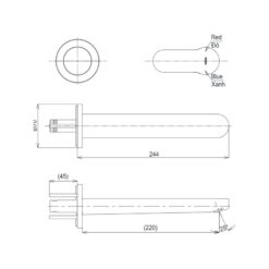 Vòi lavabo nóng lạnh gắn tường LH TOTO TLS06308A kèm van âm TLS01309B1