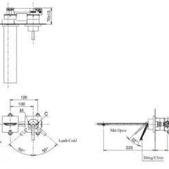 Vòi lavabo nóng lạnh gắn tường ZL TLP02310BA (TLP02310B)