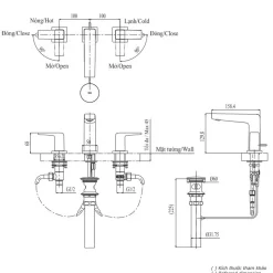 Vòi lavabo nóng lạnh GB TOTO TLG10201BA (TLG10201B) 12 Vòi lavabo nóng lạnh GB TOTO TLG10201BA (TLG10201B)