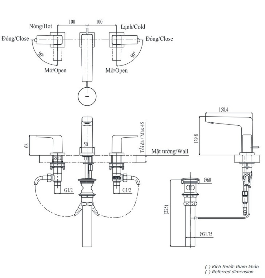 Vòi lavabo nóng lạnh GB TOTO TLG10201BA hình ảnh 4