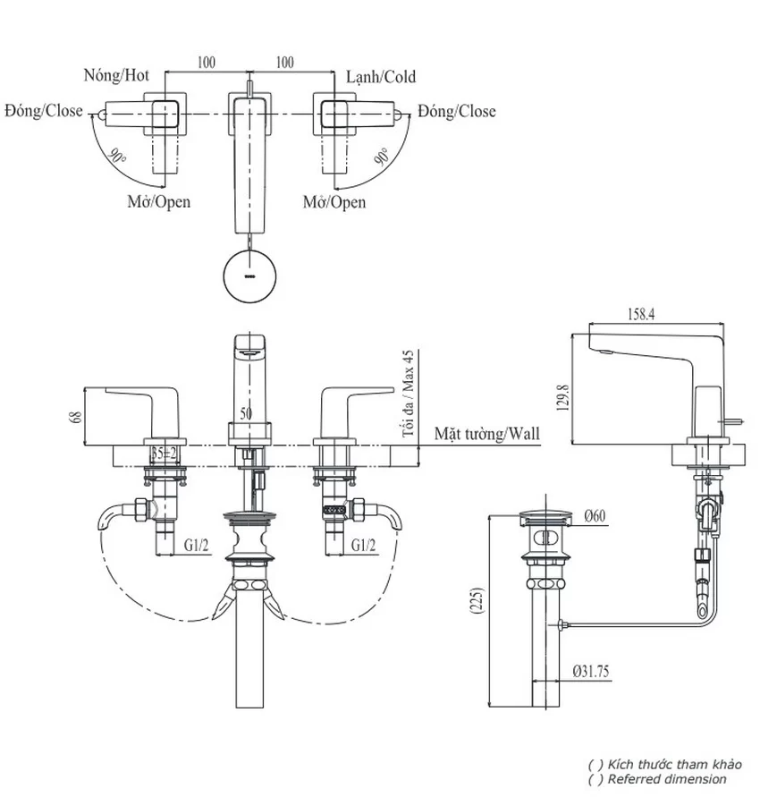 Vòi lavabo nóng lạnh GB TOTO TLG10201BA Vòi lavabo nóng lạnh GB TOTO TLG10201BA hình ảnh 4