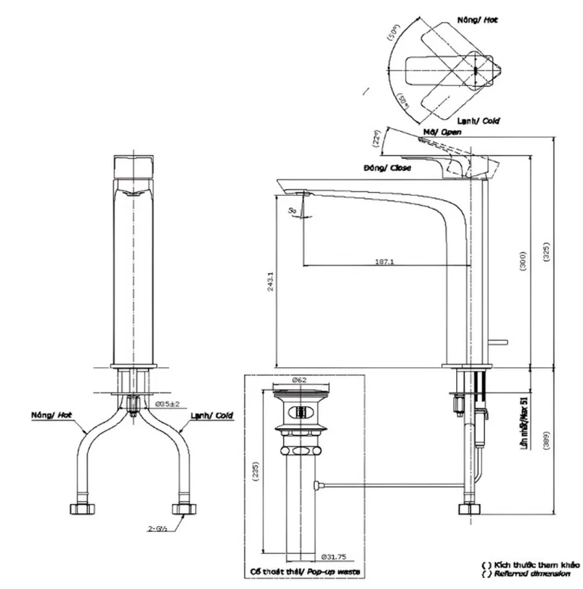 Vòi lavabo nóng lạnh GE TOTO TLG07305V 26 Lắp đặt Vòi Lavabo Nóng Lạnh GE TOTO TLG07305V - SKU: TLG07305V