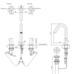Vòi lavabo nóng lạnh GF TOTO TLG11201B