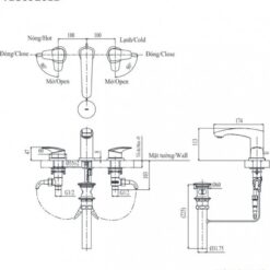 Vòi lavabo nóng lạnh GM TOTO TLG09201BA