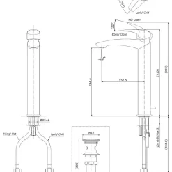 Vòi lavabo nóng lạnh GM TOTO TLG09305V 21 Vòi lavabo nóng lạnh GM TOTO TLG09305V