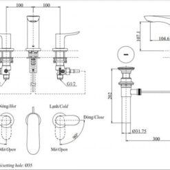 Vòi lavabo nóng lạnh GO TOTO TLG01201BB (TLG01201B)