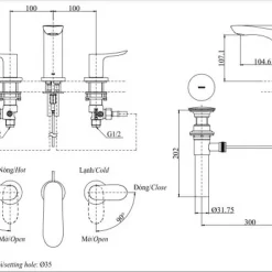 Vòi lavabo nóng lạnh GO TOTO TLG01201BB (TLG01201B) 11 Vòi lavabo nóng lạnh GO TOTO TLG01201BB (TLG01201B)