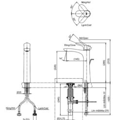 Vòi lavabo nóng lạnh GO TOTO TLG01307V
