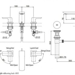 Vòi lavabo nóng lạnh GR TOTO TLG02201BB