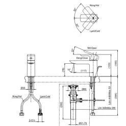 Vòi lavabo nóng lạnh GR TOTO TLG02301V 15 Vòi lavabo nóng lạnh GR TOTO TLG02301V