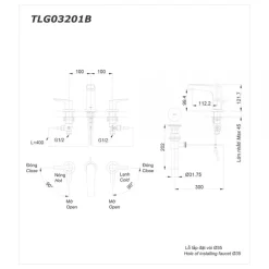 Vòi lavabo nóng lạnh GS TOTO TLG03201BB (TLG03201B) 14 Vòi lavabo nóng lạnh GS TOTO TLG03201BB (TLG03201B)