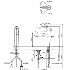 Vòi lavabo nóng lạnh GS TOTO TLG03303V 37 Vòi lavabo nóng lạnh GS TOTO TLG03303V