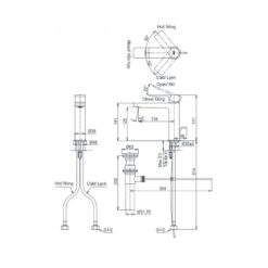 Vòi lavabo nóng lạnh GT TOTO TLG13301A