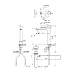 Vòi lavabo nóng lạnh GT TOTO TLG13303A