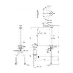 Vòi lavabo nóng lạnh GT TOTO TLG13305A