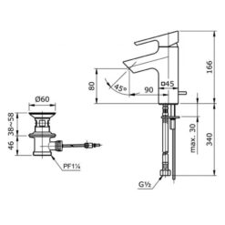 Vòi lavabo nóng lạnh Icon TOTO TX115LI
