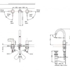 Vòi lavabo nóng lạnh LB TOTO TLS01201BA