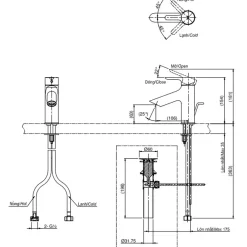 Vòi lavabo nóng lạnh LB TOTO TLS01301V 12 Vòi lavabo nóng lạnh LB TOTO TLS01301V