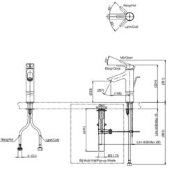 Vòi lavabo nóng lạnh LB TOTO TLS01307V