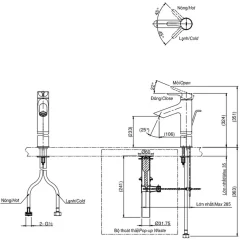 Vòi lavabo nóng lạnh LB TOTO TLS01307V