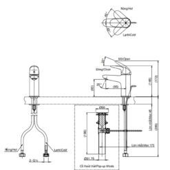 Vòi lavabo nóng lạnh LC TOTO TLS03301V