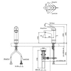 Vòi lavabo nóng lạnh LC TOTO TLS03303V