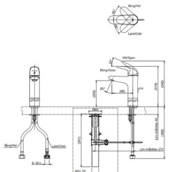 Vòi lavabo nóng lạnh LC TOTO TLS03305V