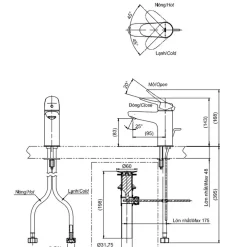 Vòi lavabo nóng lạnh LF TOTO TLS04301V 12 Vòi lavabo nóng lạnh LF TOTO TLS04301V